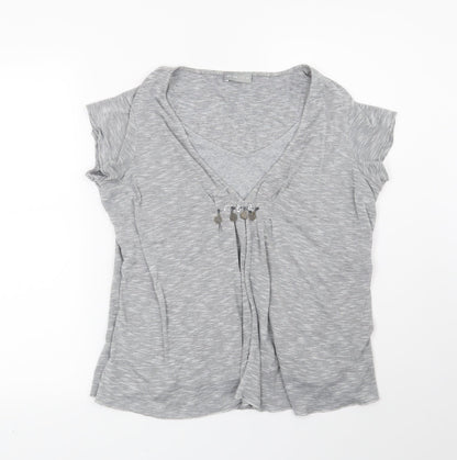 Per Una Womens Grey Striped  Basic T-Shirt Size 14