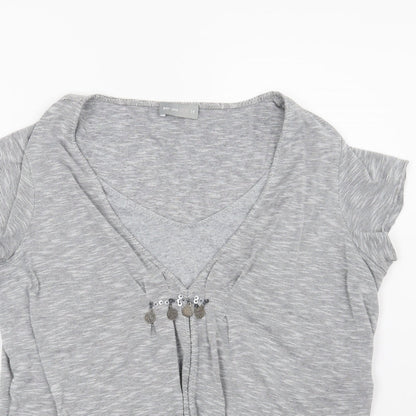 Per Una Womens Grey Striped  Basic T-Shirt Size 14