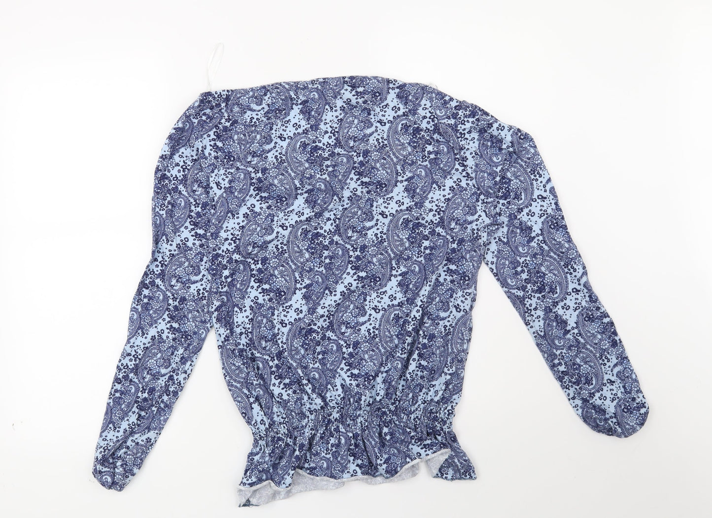 F&F Womens Blue Floral  Basic Blouse Size 10