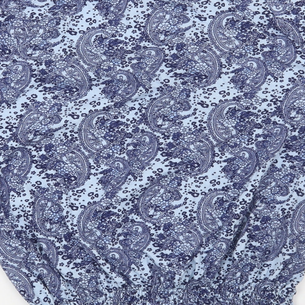 F&F Womens Blue Floral  Basic Blouse Size 10