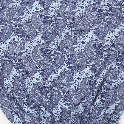 F&F Womens Blue Floral  Basic Blouse Size 10