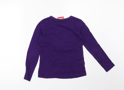 Preworn Girls Purple   Basic T-Shirt Size 7-8 Years  - Moshi Monsters