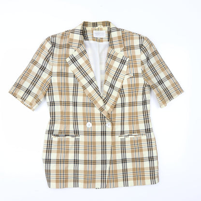 Perceptions Womens Brown Check  Jacket  Size 14