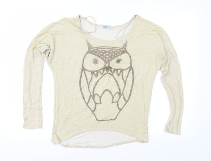 SHELIKES Womens Gold   Pullover Jumper Size S