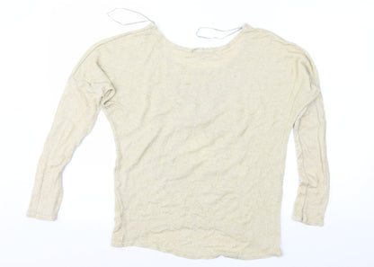 SHELIKES Womens Gold   Pullover Jumper Size S