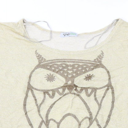 SHELIKES Womens Gold   Pullover Jumper Size S