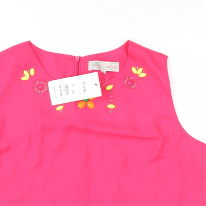 Cameo Rose Womens Pink   Basic Blouse Size 14