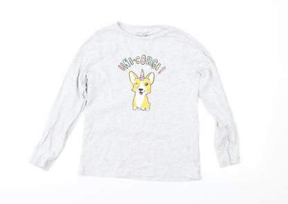 Primark Girls Grey   Basic T-Shirt Size 7-8 Years