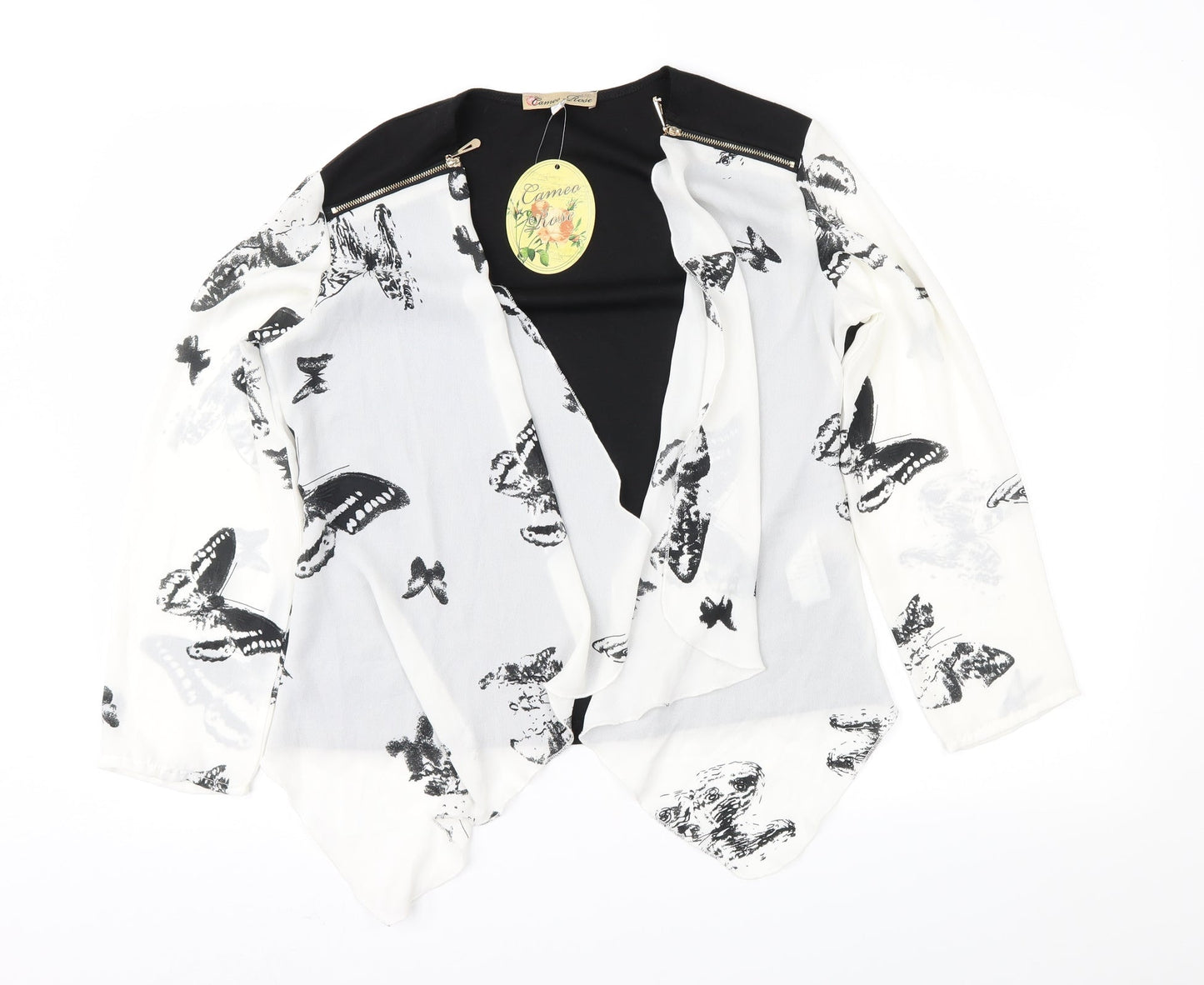 New Look Womens White Geometric  Jacket  Size 10