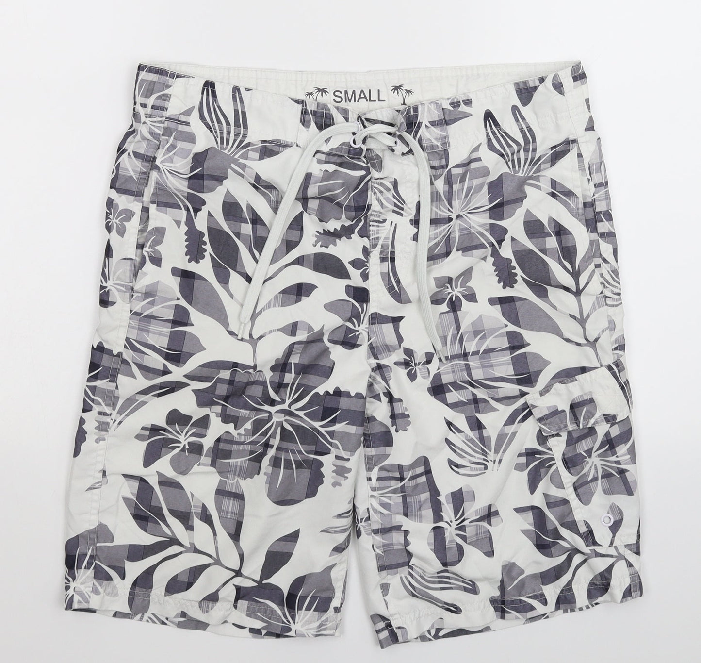 Cedar Wood State Mens White Floral  Cargo Shorts Size S