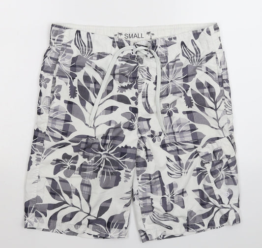 Cedar Wood State Mens White Floral  Cargo Shorts Size S