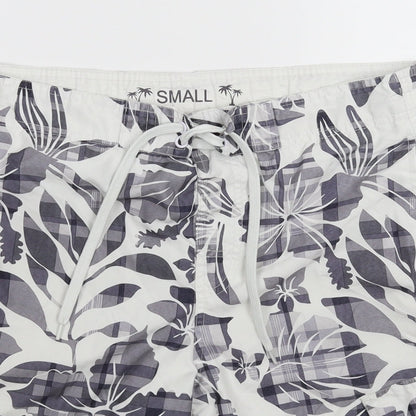 Cedar Wood State Mens White Floral  Cargo Shorts Size S