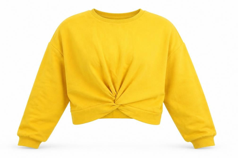 Womens UK Size M Divided Yellow Pullover Sweatshirt