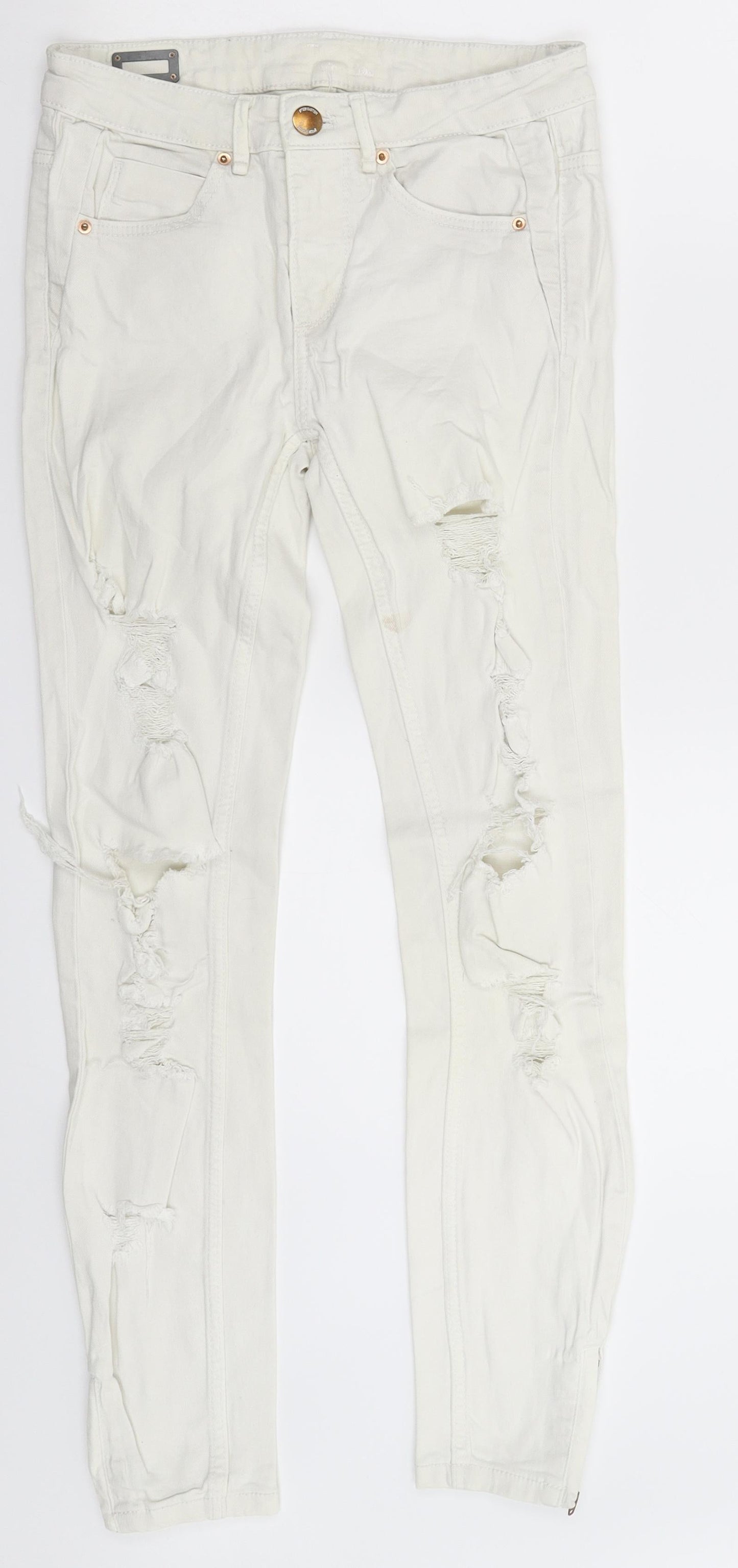 Womens UK Size 26 in FB Sister Extra-Slim Fit Skinny White Jeans