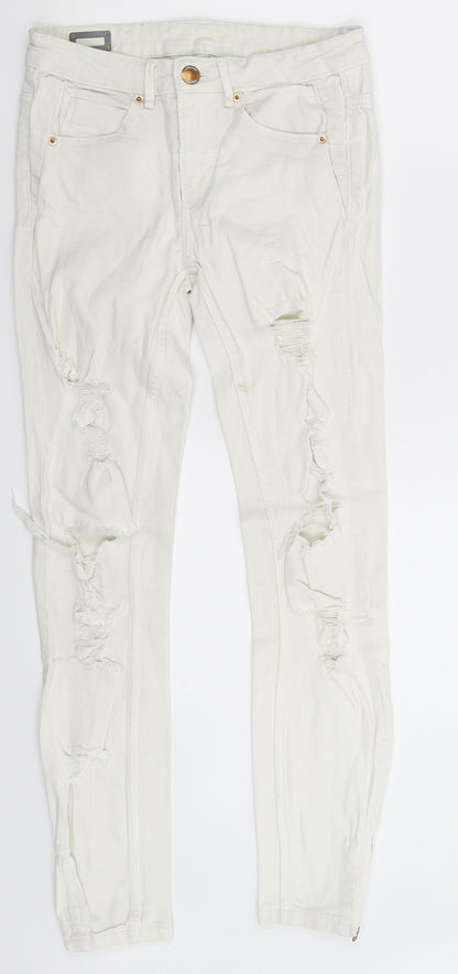 Womens UK Size 26 in FB Sister Extra-Slim Fit Skinny White Jeans