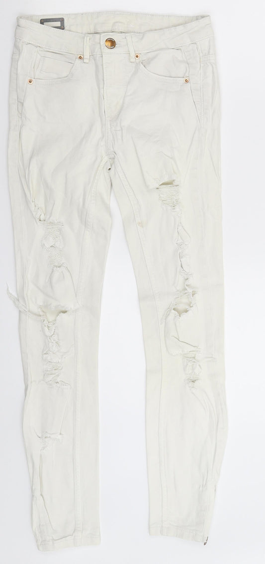 Womens UK Size 26 in FB Sister Extra-Slim Fit Skinny White Jeans