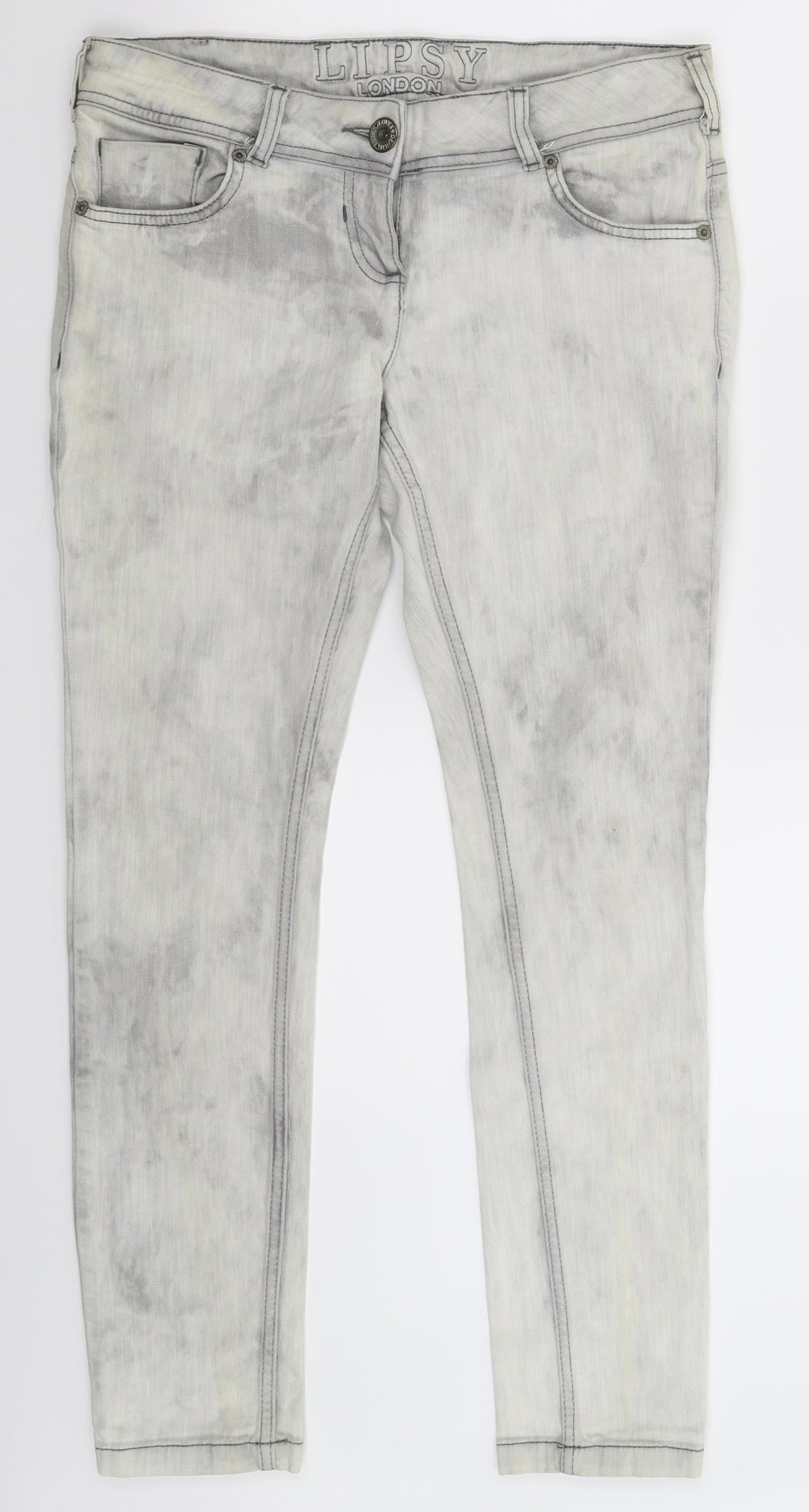 Lipsy Womens Grey  Denim Skinny Jeans Size 31 in L28 in