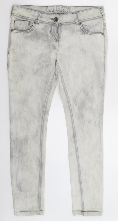 Lipsy Womens Grey  Denim Skinny Jeans Size 31 in L28 in