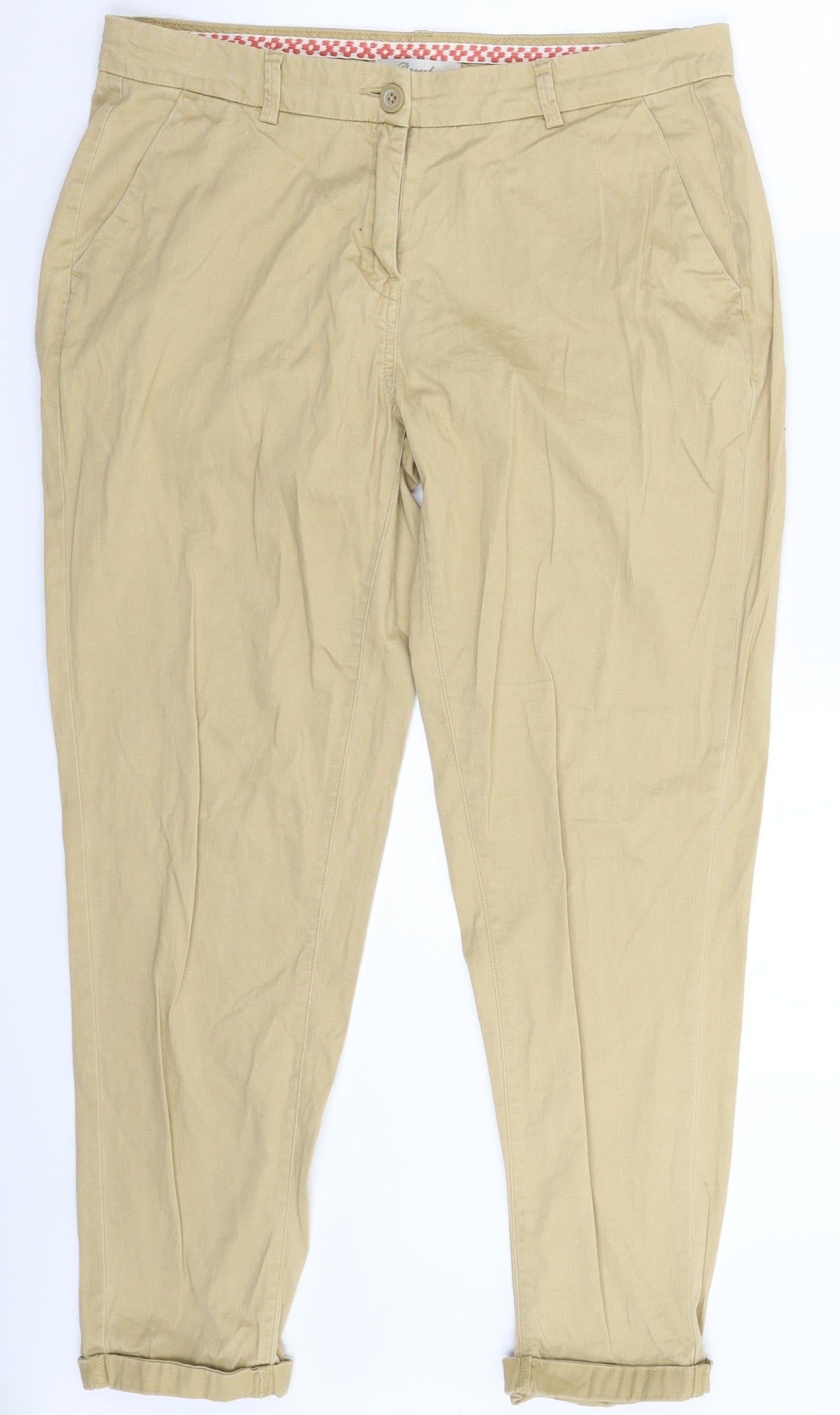 Womens UK Size 10 Peacocks Extra-Slim Fit Chino Beige Trousers