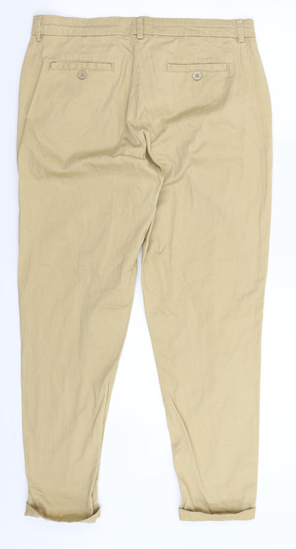 Womens UK Size 10 Peacocks Extra-Slim Fit Chino Beige Trousers