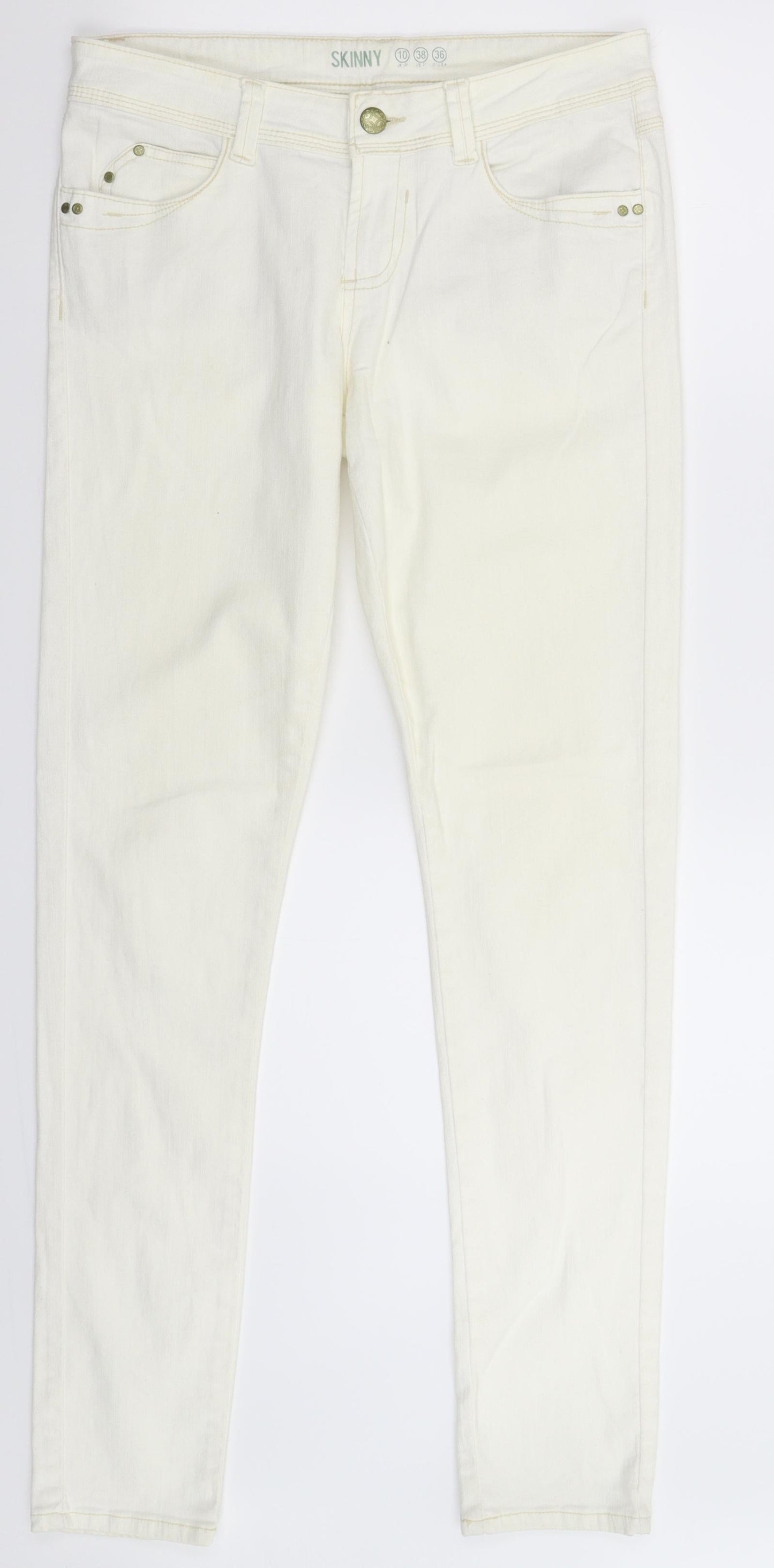 Denim Co Womens White  Denim Skinny Jeans Size 10 L32 in