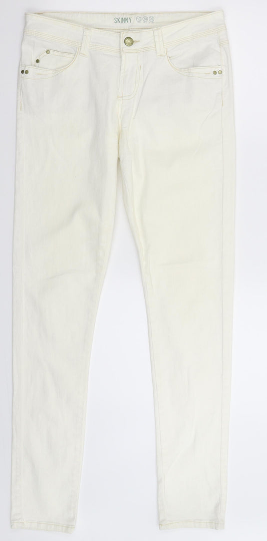 Denim Co Womens White  Denim Skinny Jeans Size 10 L32 in