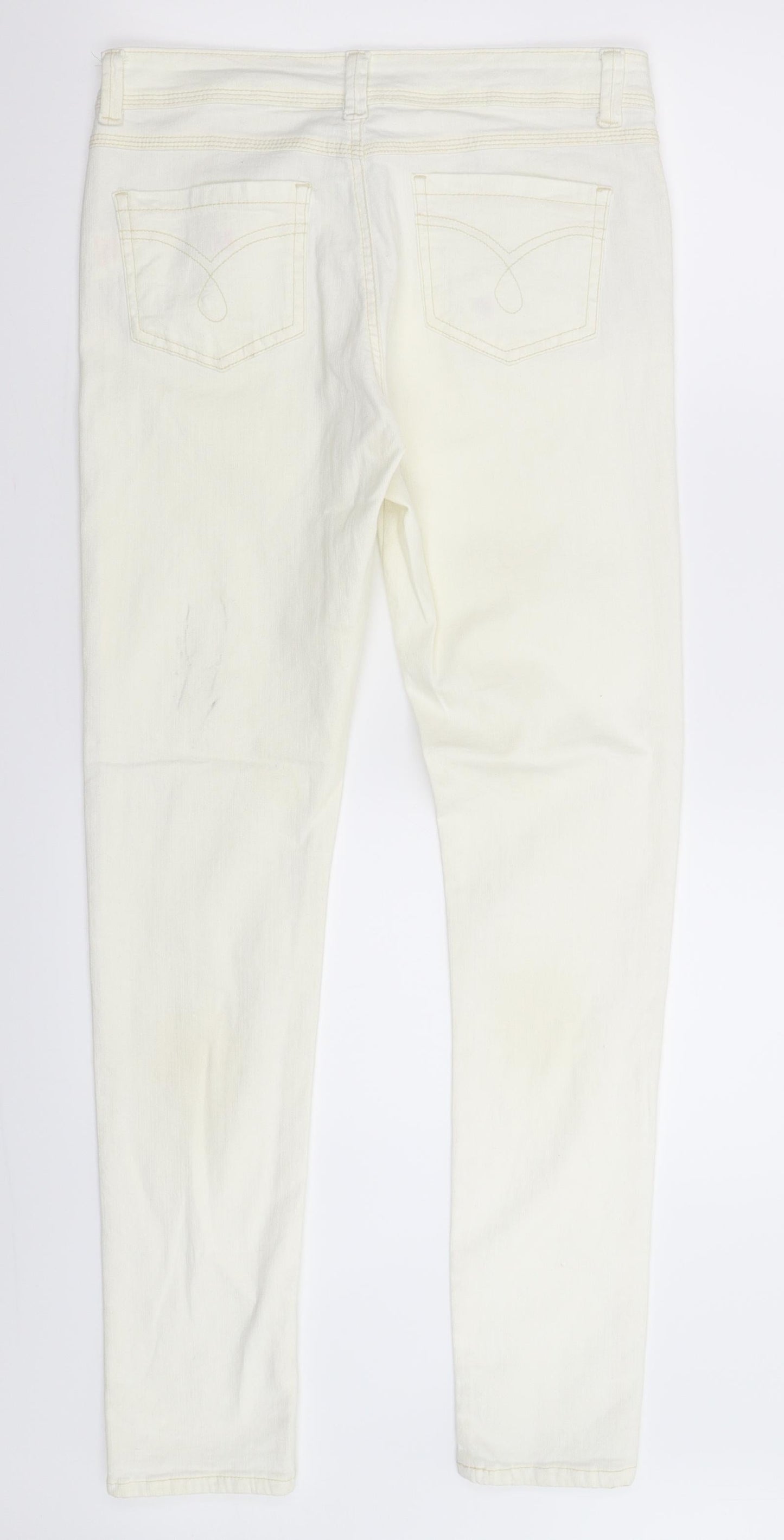 Denim Co Womens White  Denim Skinny Jeans Size 10 L32 in