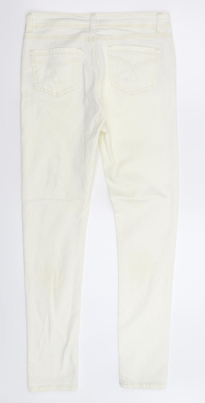 Denim Co Womens White  Denim Skinny Jeans Size 10 L32 in