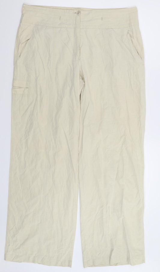 Womens UK Size 34 in Cambio Regular Fit  Beige Trousers