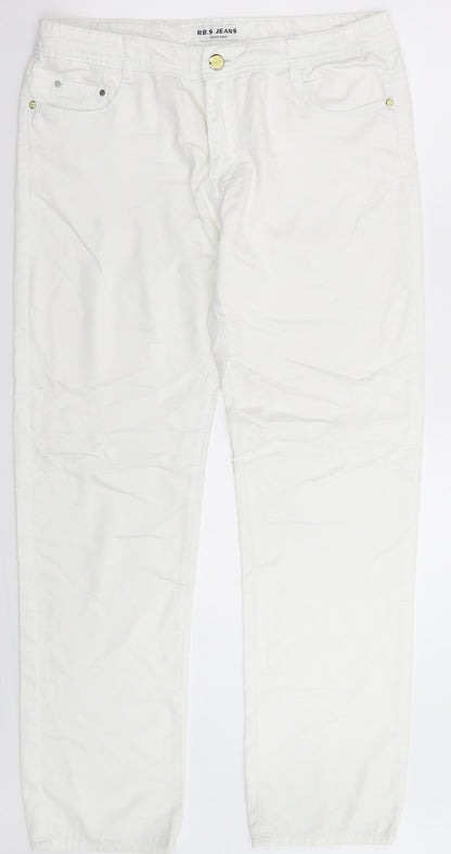 Best Fashion Womens White  Denim Straight Jeans Size 34 in L32 in