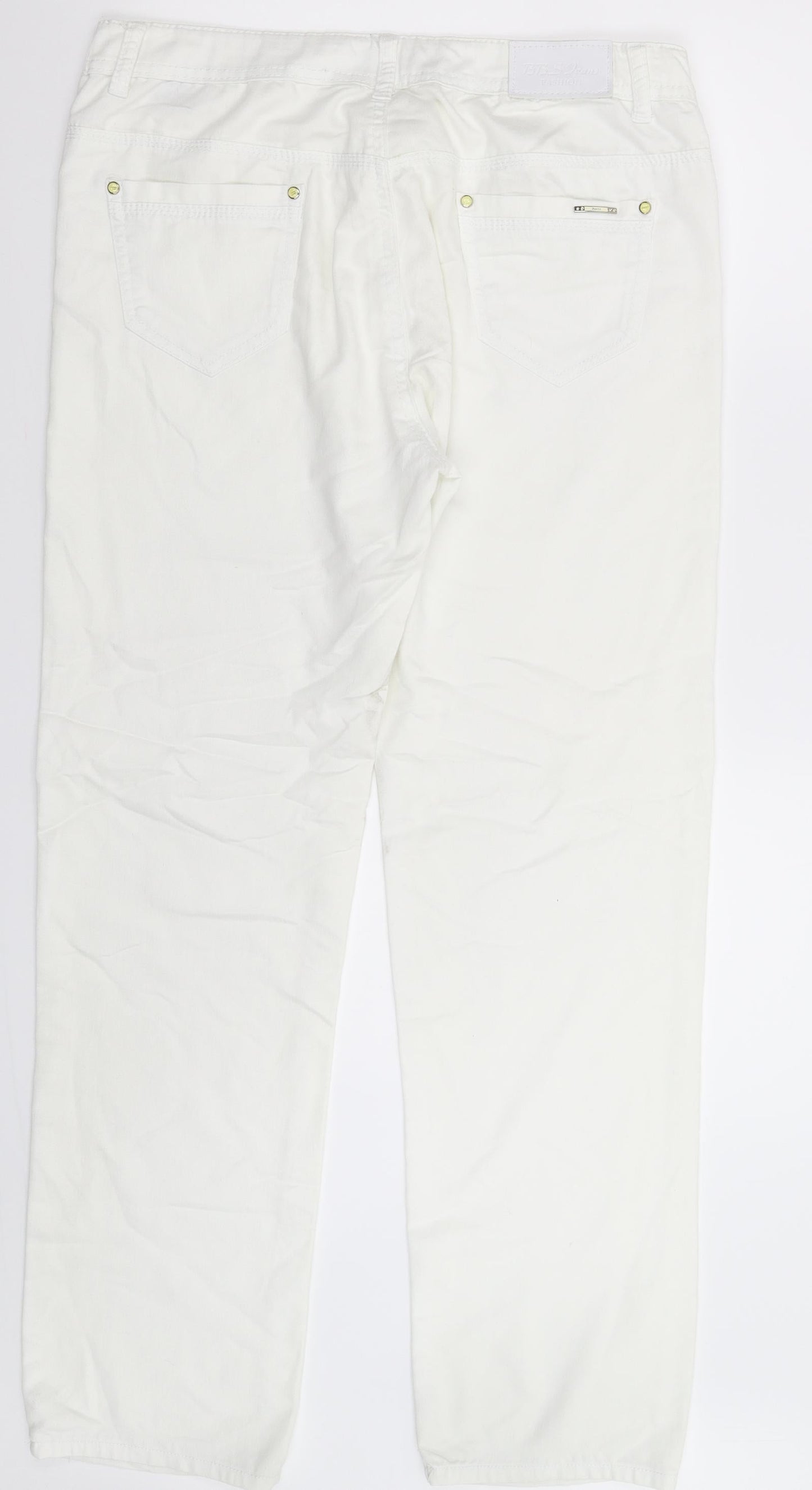 Best Fashion Womens White  Denim Straight Jeans Size 34 in L32 in