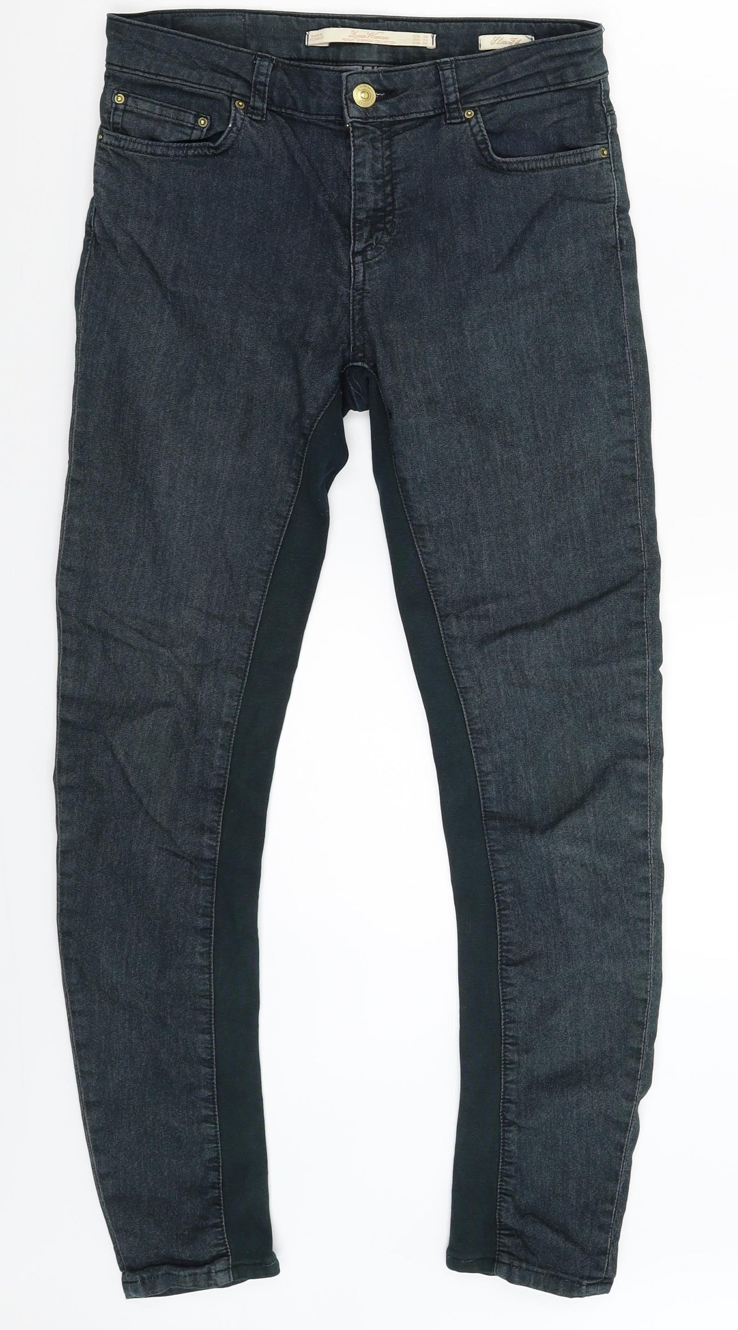 Zara Womens Green  Denim Skinny Jeans Size M L27 in