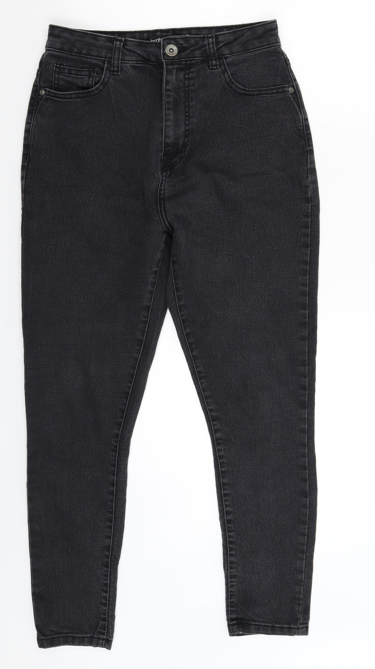 Boohoo Womens Black  Denim Skinny Jeans Size 10 L26 in