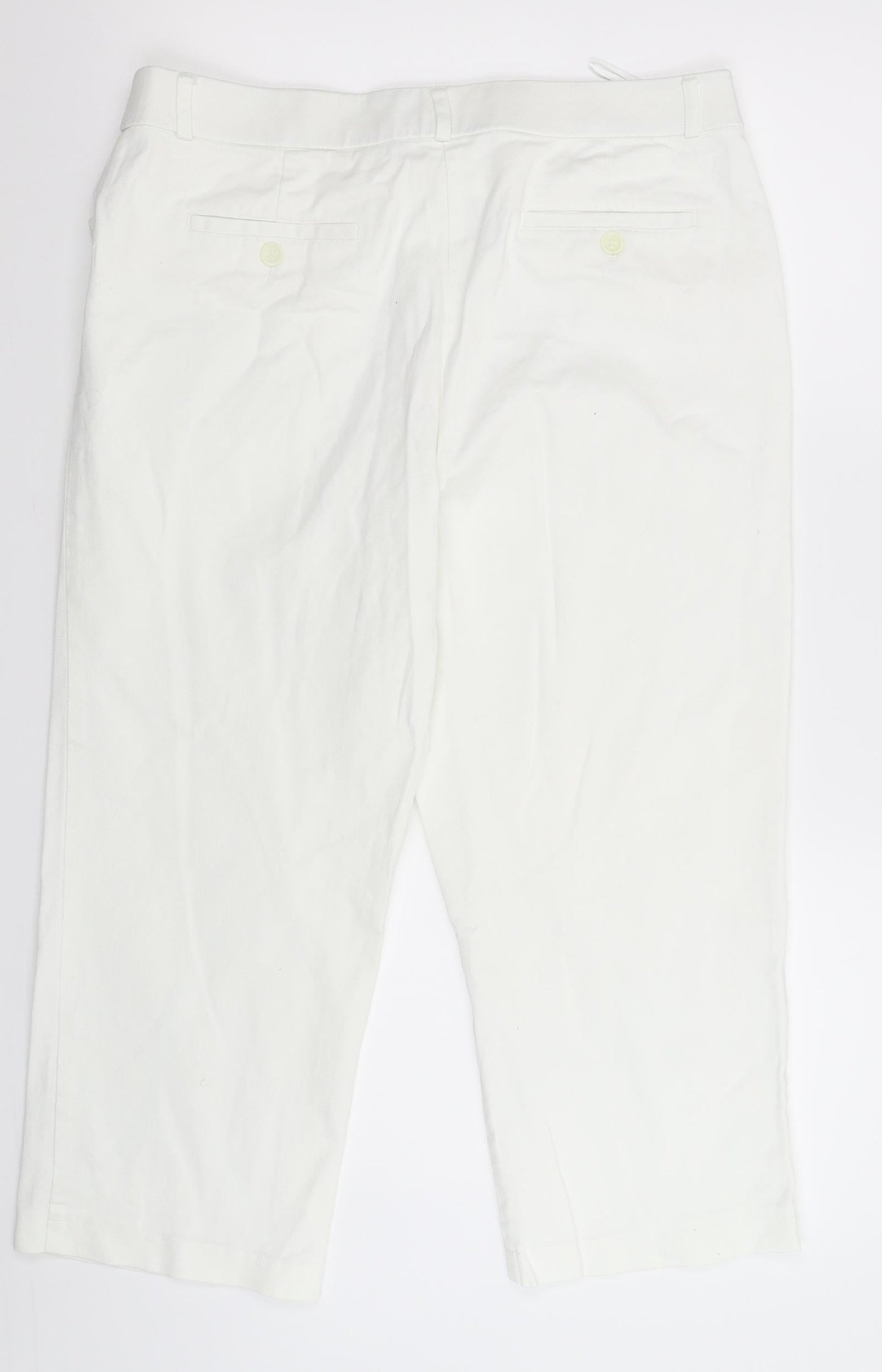 Bonmarché Womens White  Denim Cropped Jeans Size 14 L21 in