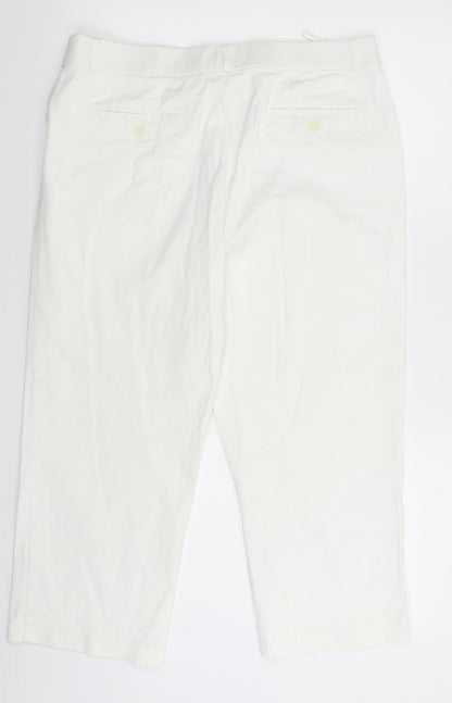 Bonmarché Womens White  Denim Cropped Jeans Size 14 L21 in