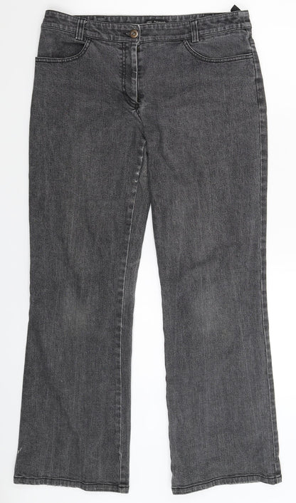 Womens UK Size 31 in Marks and Spencer Regular Fit Bootcut Black Jeans