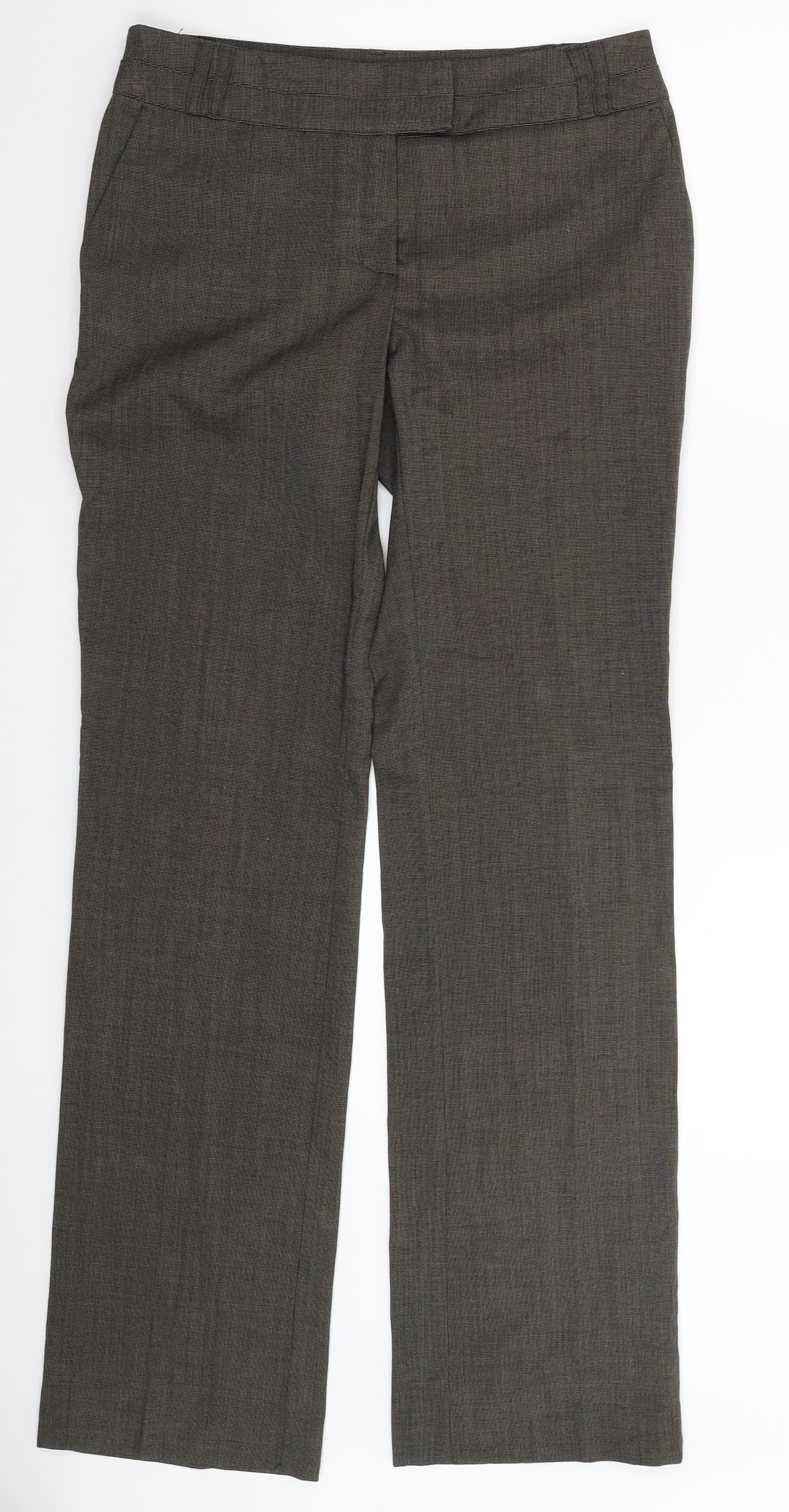 Womens UK Size 8 Preworn Slim Fit Dress Pants Grey Trousers