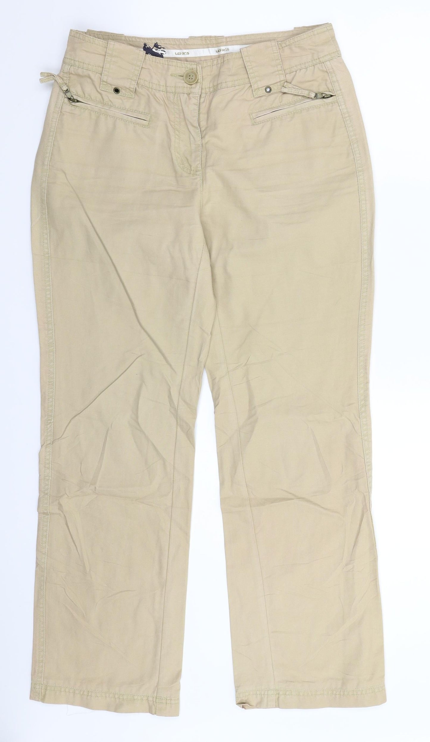 Lefros Womens Beige   Trousers  Size 28 in L28 in