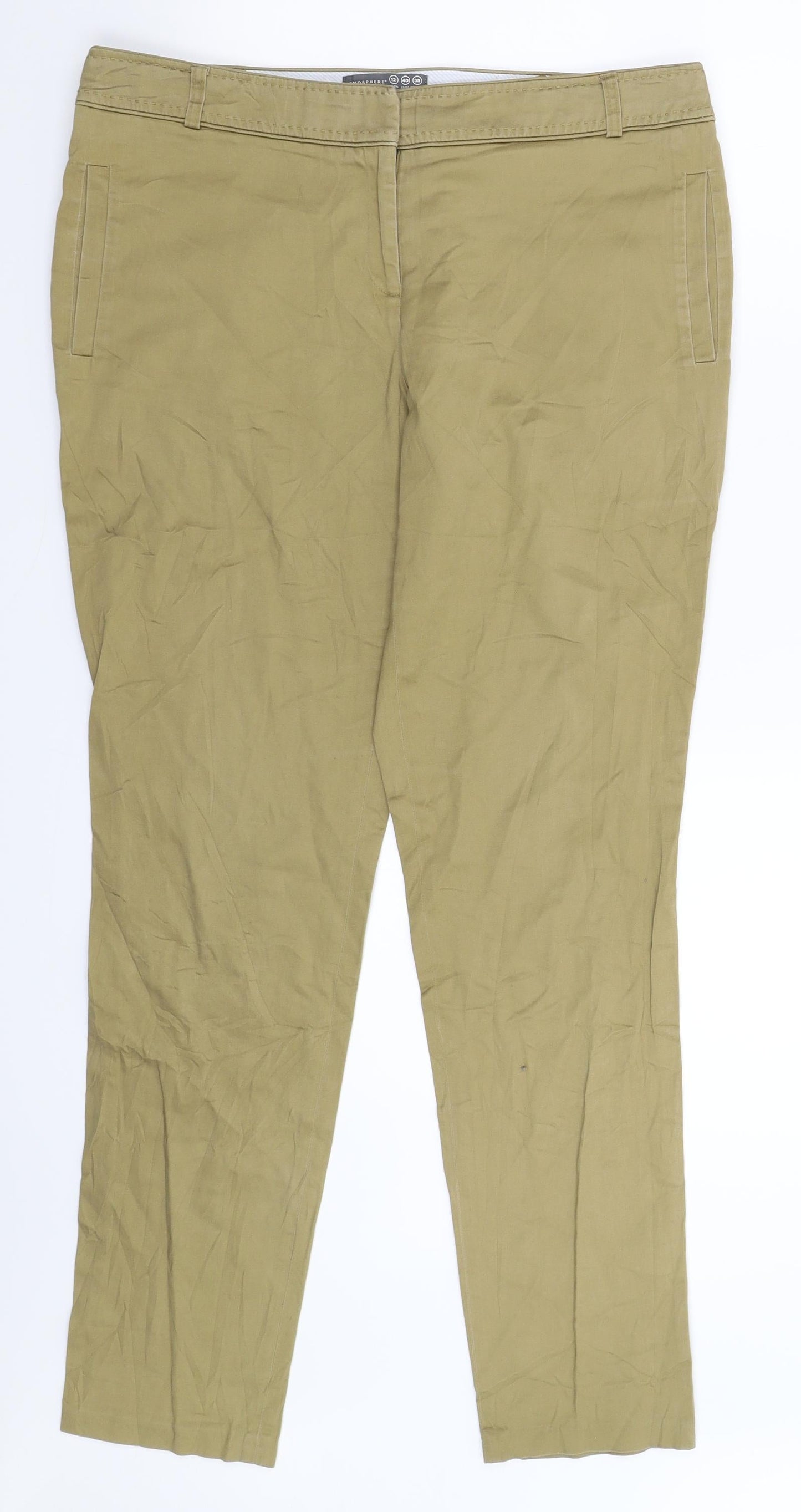 Womens UK Size 12 Atmosphere Extra-Slim Fit Chino Beige Trousers