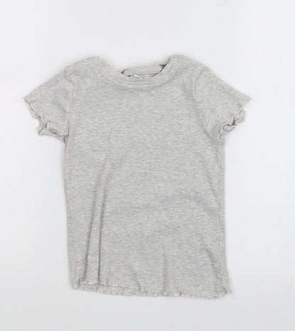 George Girls Grey   Basic T-Shirt Size 5-6 Years