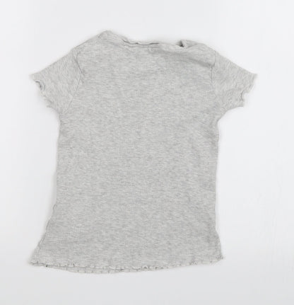 George Girls Grey   Basic T-Shirt Size 5-6 Years