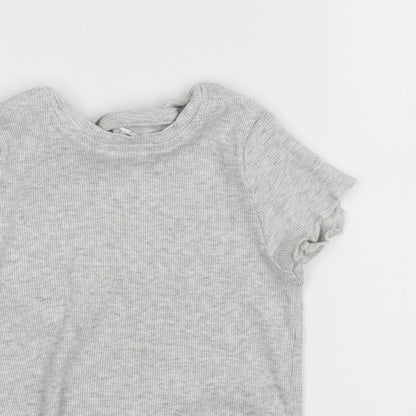 George Girls Grey   Basic T-Shirt Size 5-6 Years
