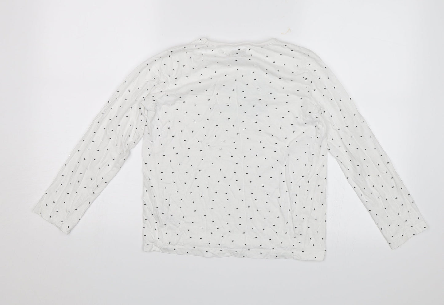 Primark Girls White Polka Dot  Basic T-Shirt Size 10-11 Years  - Selfie Queen