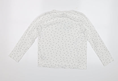 Primark Girls White Polka Dot  Basic T-Shirt Size 10-11 Years  - Selfie Queen