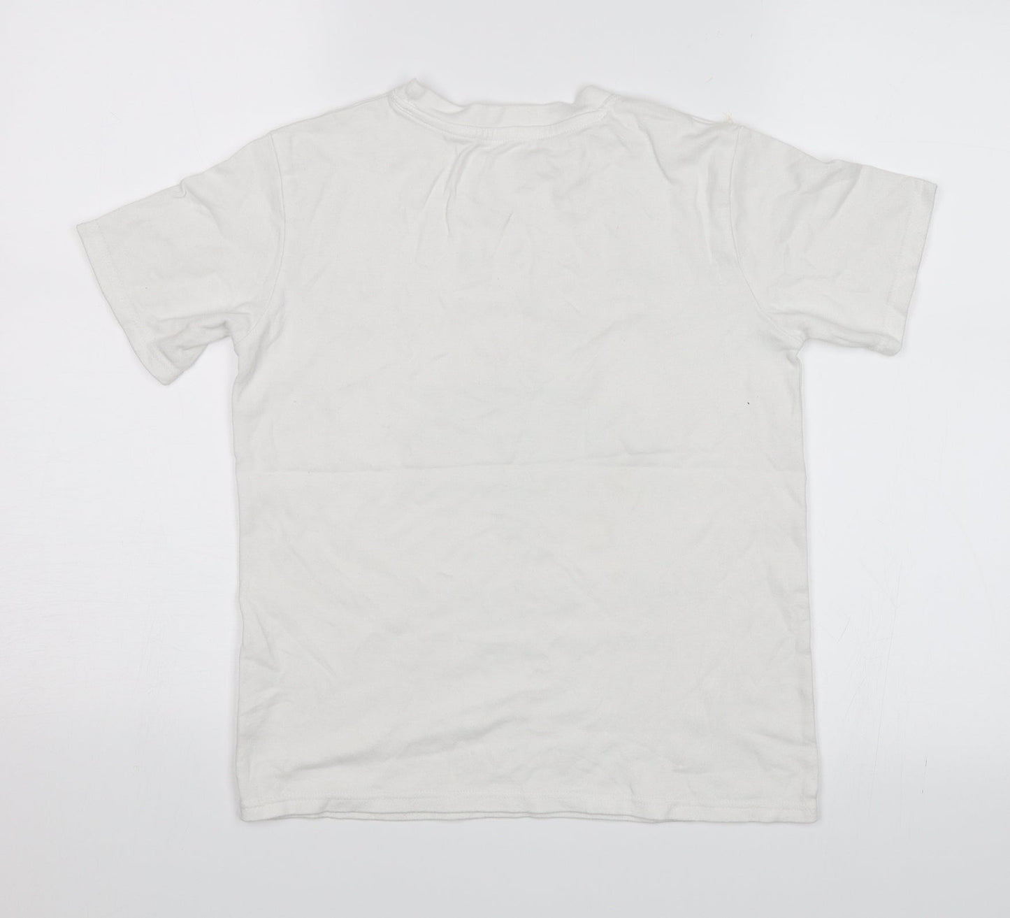 Preworn Boys White   Basic T-Shirt Size 9-10 Years  - Christmas