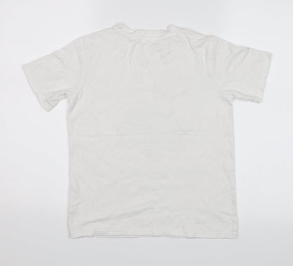 Preworn Boys White   Basic T-Shirt Size 9-10 Years  - Christmas