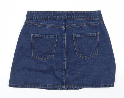 New Look Womens Blue  Denim Mini Skirt Size 10