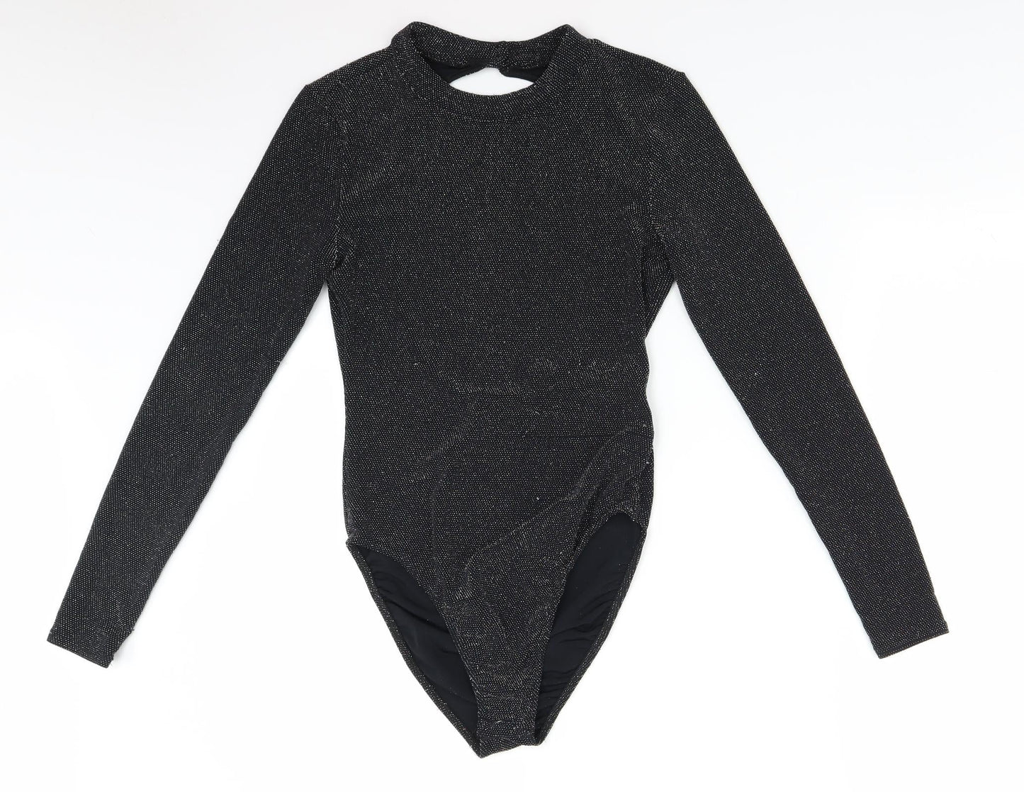H&M Womens Black   Bodysuit One-Piece Size M  - Sparkly open back