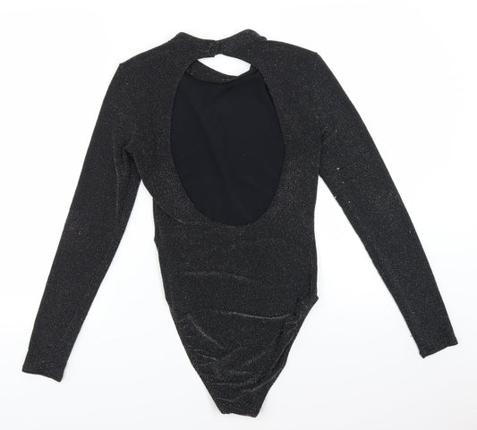 H&M Womens Black   Bodysuit One-Piece Size M  - Sparkly open back