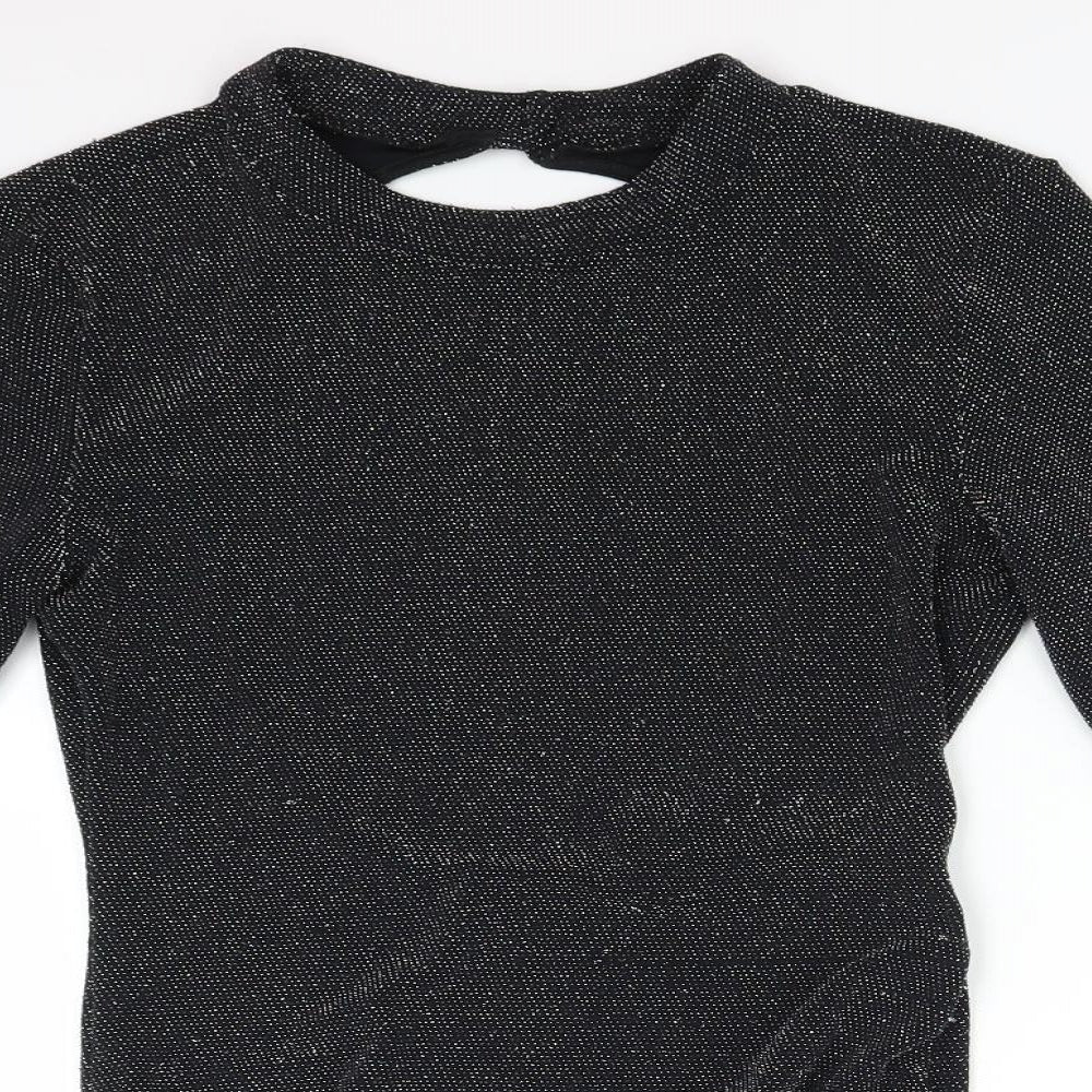 H&M Womens Black   Bodysuit One-Piece Size M  - Sparkly open back